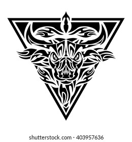 Bull Tribal Tattoo