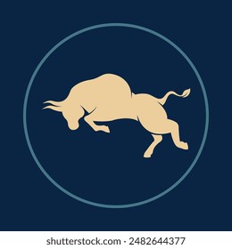 Bull useful icon abstract trendy vector colorful art illustration background design