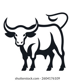 bull vector black white illustration
