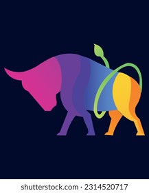 Bull Vector: A captivating vector illustration featuring a strong and bullish representation, ideal for various design projects.