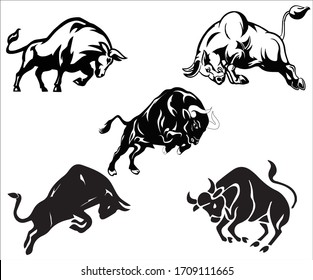 bull vector collection illustration image