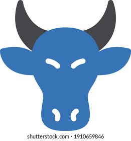 bull vector glyph color icon