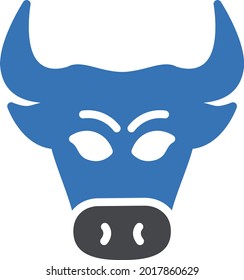 icono de color de glifo vectorial de toro