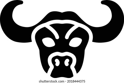 icono plano de glifo vectorial de toro