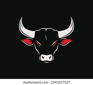 Bull Vector, Bull head line sign illustration