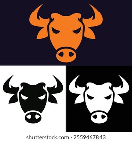 Bull Vector, Bull head, Rodeo, Bull face, Cowboy, Cow head, Cow face, Angry bull,