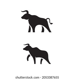 Bull vector icon illustration design template