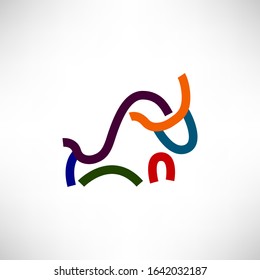 Bull vector icon and logo