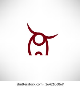 Bull vector icon and logo