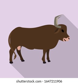 Bull vector icon.Flat vector icon isolated on white background bull.