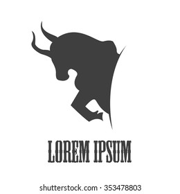 Bull vector illustration, logo design
