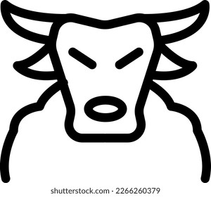 bull  Vector illustration on a transparent background. Premium quality symmbols. Thin line vector icons for concept and graphic design.