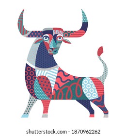 Bull vector illustration. Year of the bull.