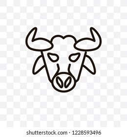 Bull vector linear icon isolated on transparent background, Bull transparency concept can be used for web and mobile