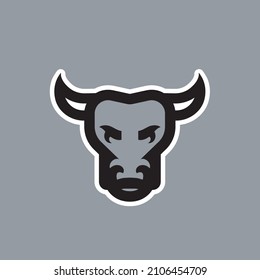 Bull Vector Logo. Angry bull head emblem design