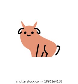 Bull. Vector logo in bold line style