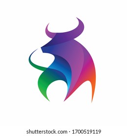 Bull vector logo, buffalo logo design