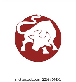 bull vector logo design animals