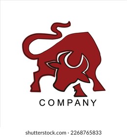 bull vector logo design animals