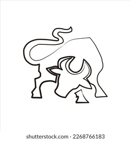 bull vector logo design animals