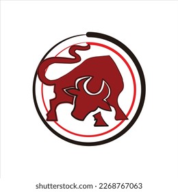 bull vector logo design animals