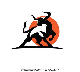 Bull vector logo design bull icon