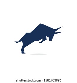 Bull vector logo design. Simple animal vector logo design template.	
