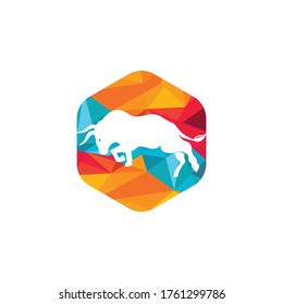 Diseño del logotipo vectorial de toros. Plantilla de diseño de logotipo de vector animal simple.