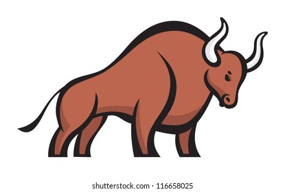 Bull - vector logo template concept illustration. Buffalo sign. Design element. 