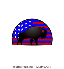 Bulle Vektorgrafik-Logo mit US-Flagge.