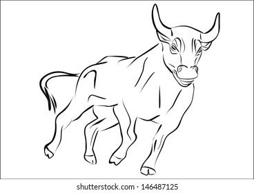 bull vector outline