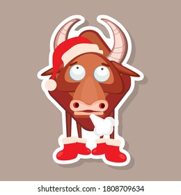 vector de toro, símbolo del nuevo año 2021. Ilustración para impresión, fondos, fondos de escritorio, cubiertas, embalaje, tarjetas de felicitación, carteles, pegatinas, textiles y diseño estacional.