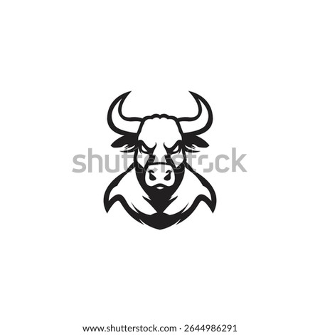 Bull vector template, isolated white bacground