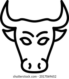 bull vector thin line icon