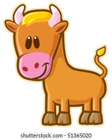 Bull. Vector without gradients, great for printing.