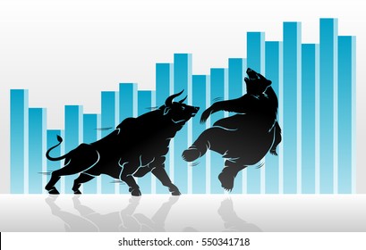 Bull Versus Bear Stock Market Graph