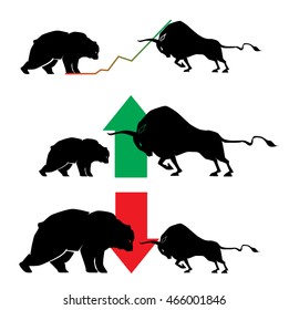 Bull Vs Bear Symbol Of Stock Market Trend