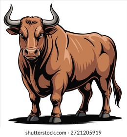 A bull with white background illustration vector