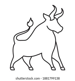 toro con diseño de ilustración de fondo blanco