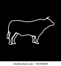 Bull white icon .