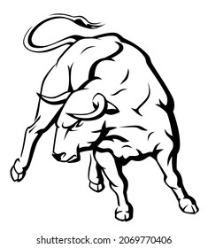 Bull, Wild Animal Line Art