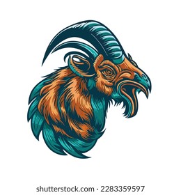 Bull or wild animal roaring muzzle for sport team mascot. Vector isolated flat icon of wildcat Peacock predator symbol for blazon, badge or hunting nature adventure club. 