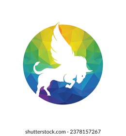 Bull and wings Logo creative design. flying bull icon Vector Illustration