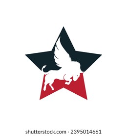 Bull and wings Logo creative design. flying bull icon Vector Illustration