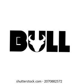 bull writing logo, simple vector black and white bull writing