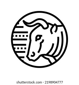 bull zodiac line icon vector. bull zodiac sign. isolated contour symbol black illustration