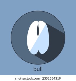 Bull zodiac sign logo. Astrological Chinese animal calendar. Eastern calendar of animals. Animal tracks.