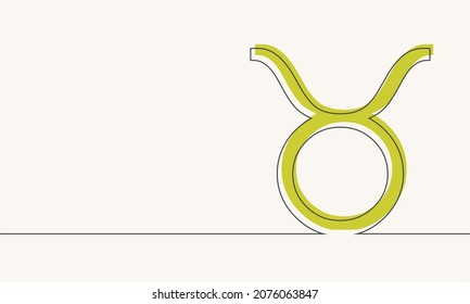 Bull zodiac symbol icon in thin line style