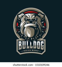 Bulldog angry logo mascot vector