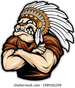 Bulldog apache illustration vector design